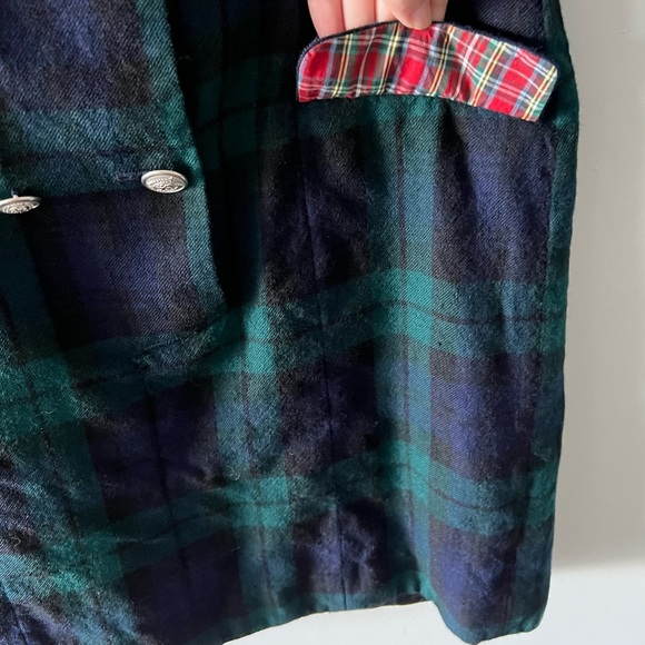 Tommy Hilfiger Vintage Plaid Wool Sheath Dress Green Sleeveless B - Picture 4 of 11